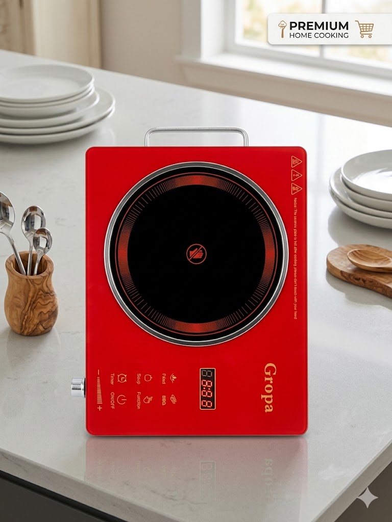 original gropa 3500W Electric Infrared Cooker | Portable Ceramic Hot Plate | Heater| All Utensils Compatible | Fast Heating | Auto Shut-Off & Overheat Protection