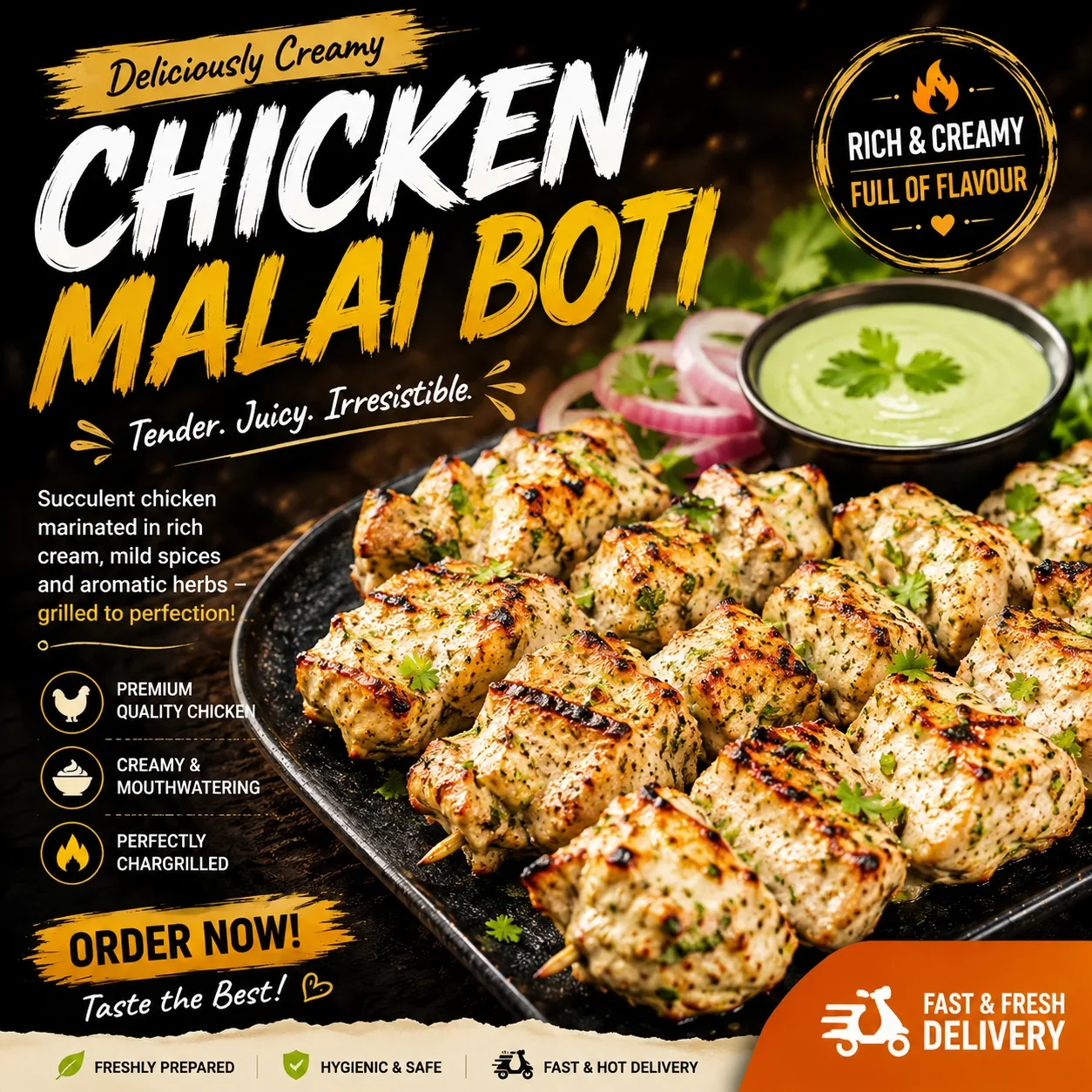 Chicken Malai Boti