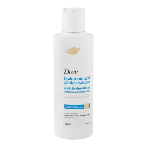Dove Daily Care 2-In-1 Shampoo + Conditioner, Hyaluronic Acid, For Dry Hair, 200ml