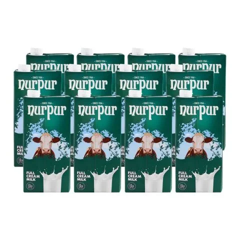 Nurpur Full Cream Milk Carton, 1000ml x 12