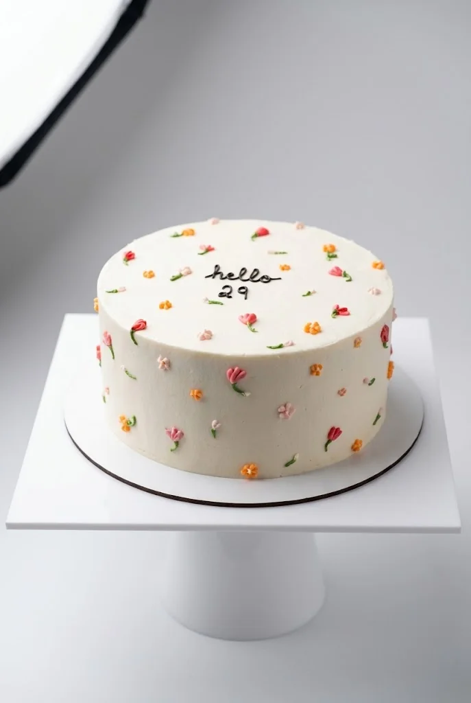 Minimalist Wildflower Birthday Cake