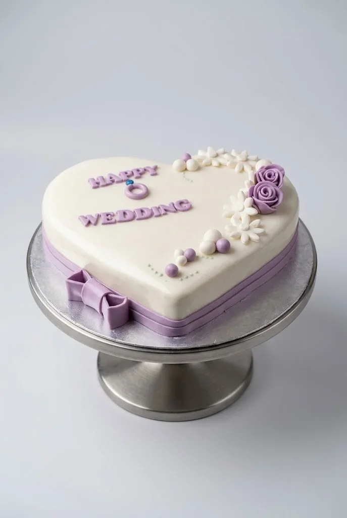 💍 Elegant Wedding Heart Cake 3 Pond