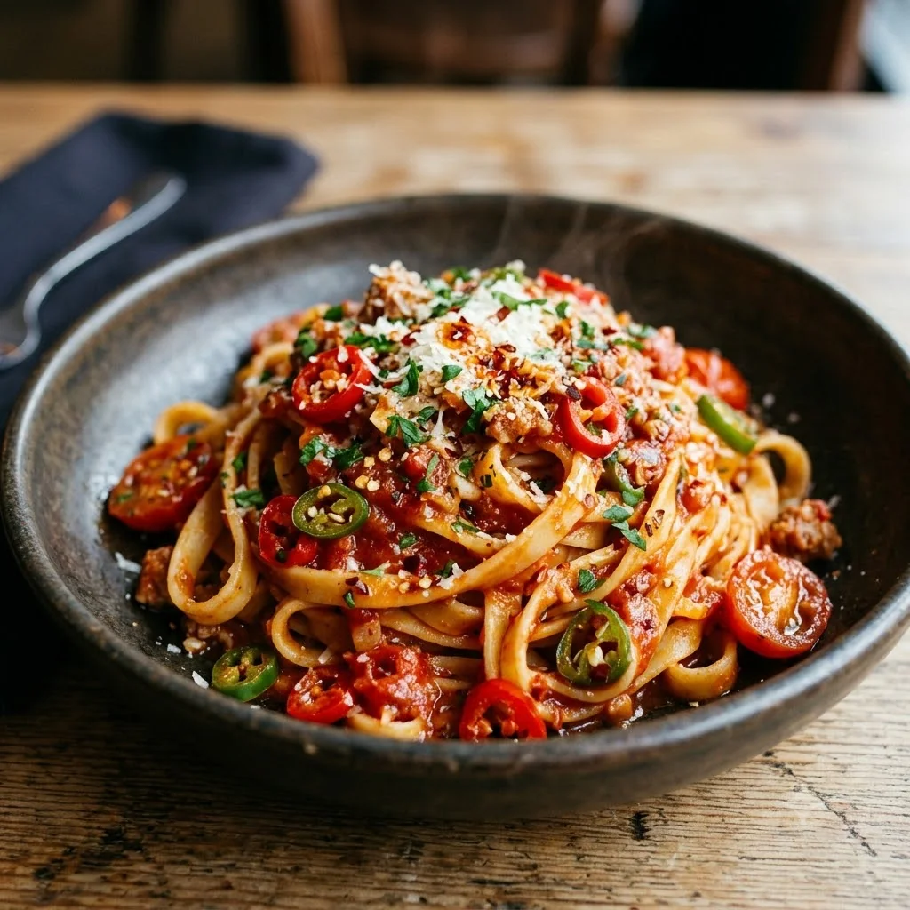 Spicy Fettuccine Pasta